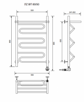 ЛZ ВП 80/50/57 с полочкой электрический Полотенцесушители «Ника»
