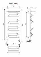 ЛZ ВП 100/40/47 с полочкой электрический Полотенцесушители «Ника»