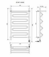 ЛZ ВП 100/60/67 с полочкой электрический Полотенцесушители «Ника»