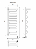 ЛZ ВП 120/40/47 с полочкой электрический Полотенцесушители «Ника»