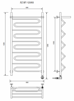 ЛZ ВП 120/60/67 с полочкой электрический Полотенцесушители «Ника»