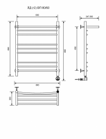 ЛД (г2) ВП-80/60/67 с полочкой электрический Полотенцесушители «Ника»