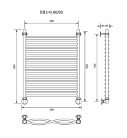 ЛВ (г4)-80/60/66 без полочки водяной Полотенцесушители «Ника»