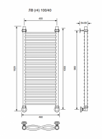 ЛВ (г4)-100/40/46 без полочки водяной Полотенцесушители «Ника»