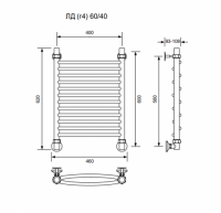 ЛД (г4)-60/40/46 без полочки водяной Полотенцесушители «Ника»