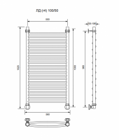 ЛД (г4)-100/50/56 без полочки водяной Полотенцесушители «Ника»