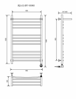 ЛД (г2) ВП-100/60/67 с полочкой электрический Полотенцесушители «Ника»