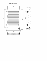 ЛД (г4)-60/40/47 без полочки электрический Полотенцесушители «Ника»