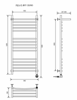 ЛД (г2) ВП-120/50/57 с полочкой электрический Полотенцесушители «Ника»