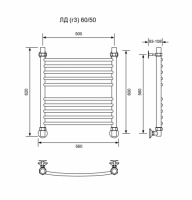 ЛД (г3)-60/50/56 без полочки водяной Полотенцесушители «Ника»