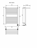 ЛМ 3-80/50/57 с полочкой электрический Полотенцесушители «Ника»