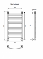 ЛД (г3)-80/40/46 без полочки водяной Полотенцесушители «Ника»